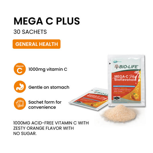 BiO-LiFE Mega C Plus Bioflavonoid 30 sachets (EXPIRY DATE FEB 2027)