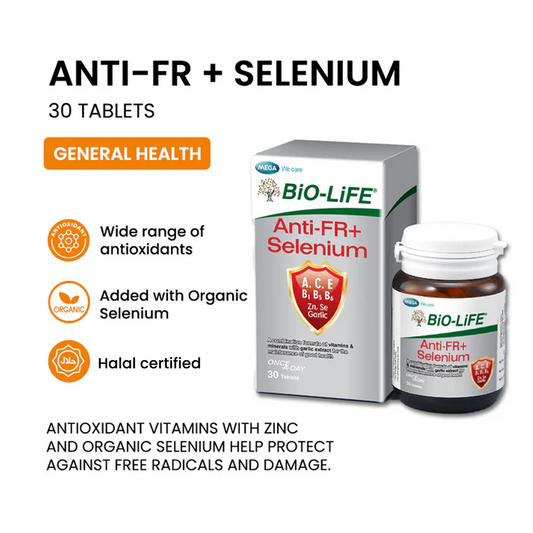 BiO-LiFE Anti FR + Selenium 30 tablets (EXPIRY DATE JUL 2027)