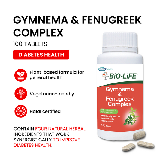 BiO-LiFE Gymnema & Fenugreek Complex 100 tablets (EXPIRY DATE OCT 2027)