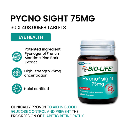 BiO-LiFE Pycnosight 75mg 30 tablets (EXPIRY DATE FEB 2027)