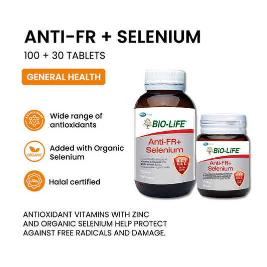 BiO-LiFE Anti FR + Selenium 100 tablets + 30 tablets (EXPIRY DATE JUL 2027)