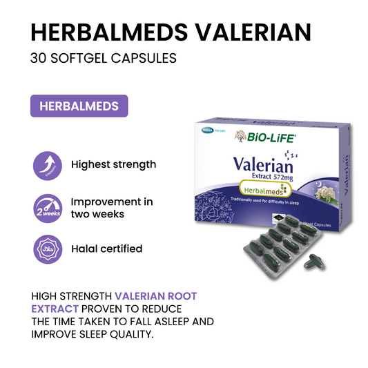 Herbalmeds Valerian 30 capsules (EXPIRY DATE NOV 2026)
