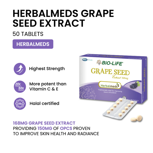 BiO-LiFE Herbalmeds Grape Seed 50 tablets (EXPIRY DATE OCT 2026)