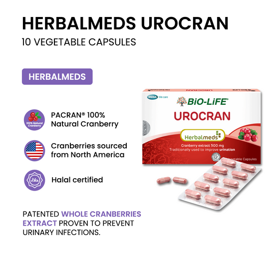 Herbalmeds Urocran 10 capsules (EXPIRY DATE FEB 2027)