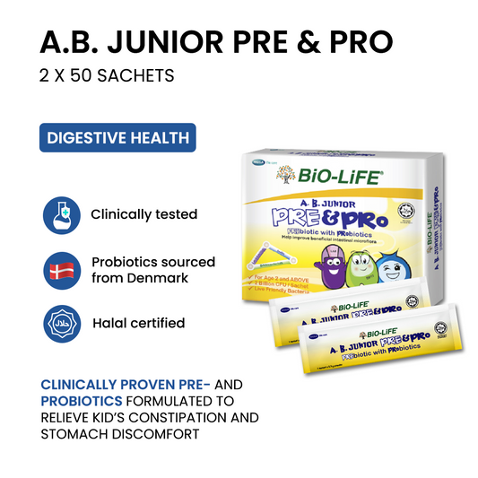 BiO-LiFE A.B. Junior Pre & Pro 2 x 50 sachets (EXPIRY DATE AUG 2027)