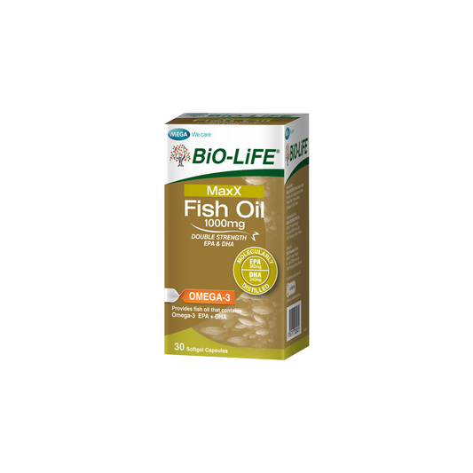 BiO-LiFE Maxx Fish Oil 1000mg (Double Strength Omega-3 EPA & DHA) [ 30 capsules ]