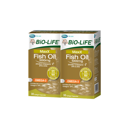 BiO-LiFE Maxx Fish Oil 1000mg [Double Strength Omega-3 EPA & DHA]
