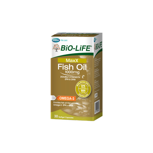 BiO-LiFE Maxx Fish Oil 1000mg (Double Strength Omega-3 EPA & DHA)