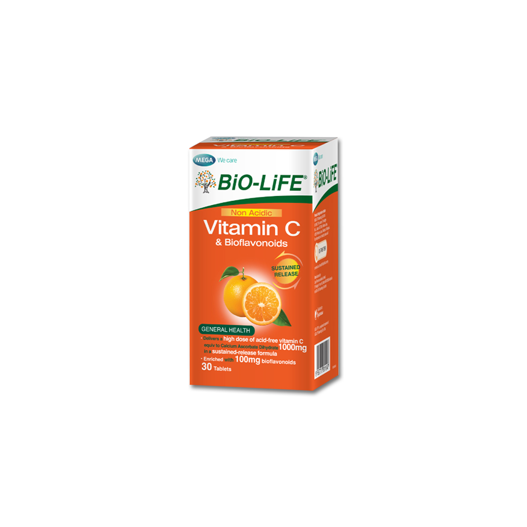 BiO-LiFE Non-Acidic Vitamin C & Bioflavonoids [ 30 tablets ]