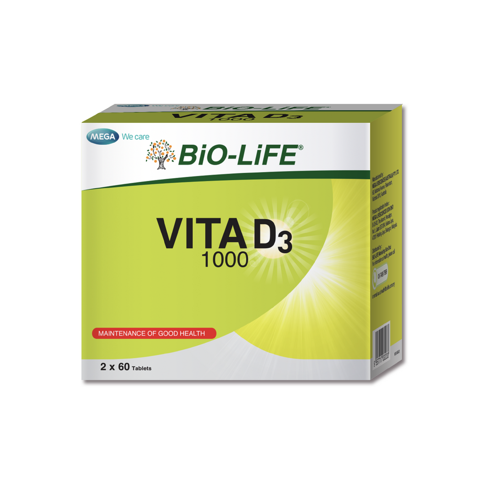 BiO-LiFE Vita D3 1000 2 x 60 tablets (EXPIRY DATE JUN 2028)