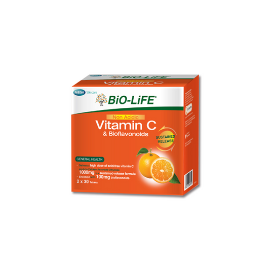 BiO-LiFE Non-Acidic Vitamin C & Bioflavonoids 2 x 30 tablets (EXPIRY DATE MAY 2028)