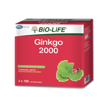 BiO-LiFE Ginkgo 2000 [ 3 x 100 tablets ]