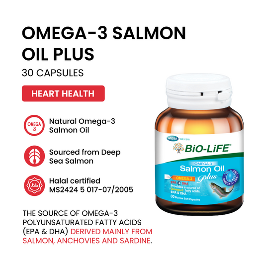BiO-LiFE Omega-3 Salmon Oil Plus [ 30 capsules ]