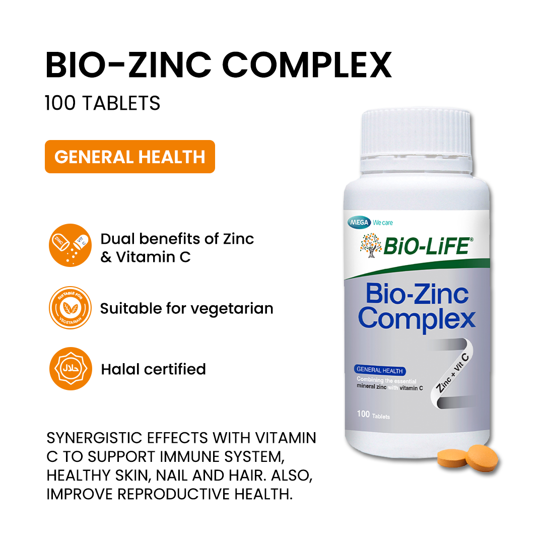 BiO-LiFE Bio-Zinc Complex [ 100 tablets ]