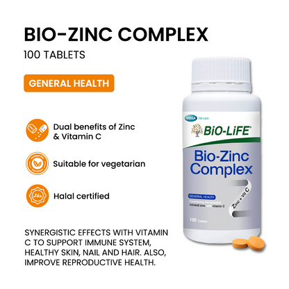 BiO-LiFE Bio-Zinc Complex [ 100 tablets ]