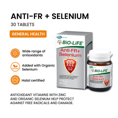 BiO-LiFE Anti FR + Selenium 30 tablets (EXPIRY DATE JUL 2027)