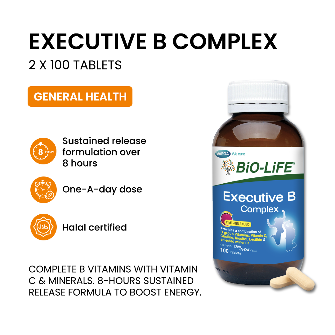 BiO-LiFE Executive B Complex 2 x 100 tablets (EXPIRY DATE SEPT 2026)