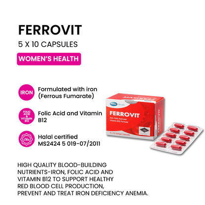 MEGA WE CARE Ferrovit [ 5 x 10 tablets ]