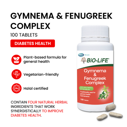 BiO-LiFE Gymnema & Fenugreek Complex [ 100 tablets ]