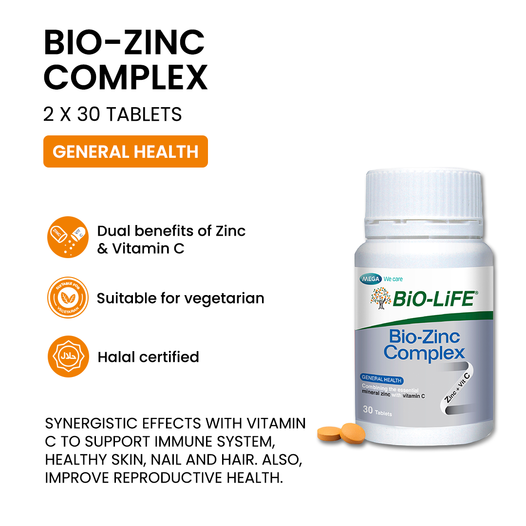 BiO-LiFE Bio-Zinc Complex [ 2 x 30 tablets ]