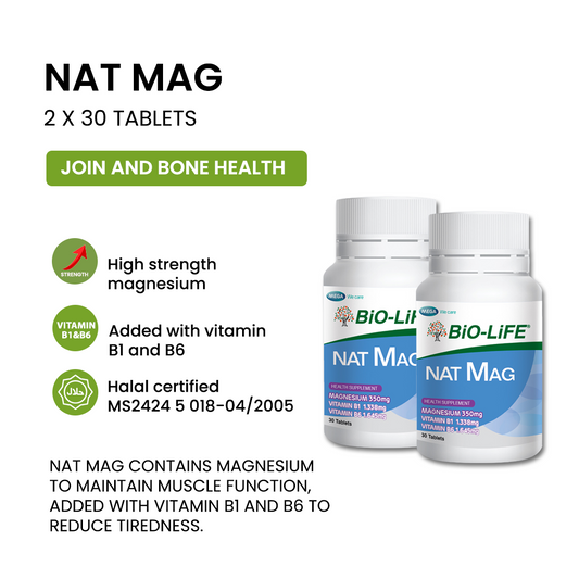 BiO-LiFE Nat Mag [ 2 x 30 tablets]