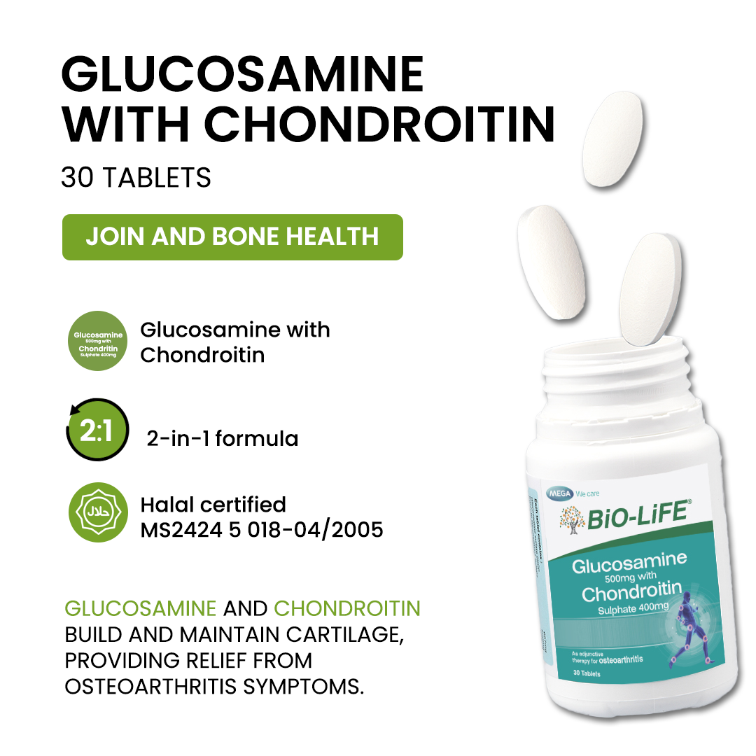 BiO-LiFE Glucosamine 500mg With Chondroitin Sulphate 400mg [ 30 tablets ]
