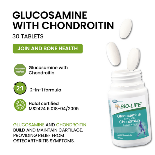 BiO-LiFE Glucosamine 500mg With Chondroitin Sulphate 400mg [ 30 tablets ]