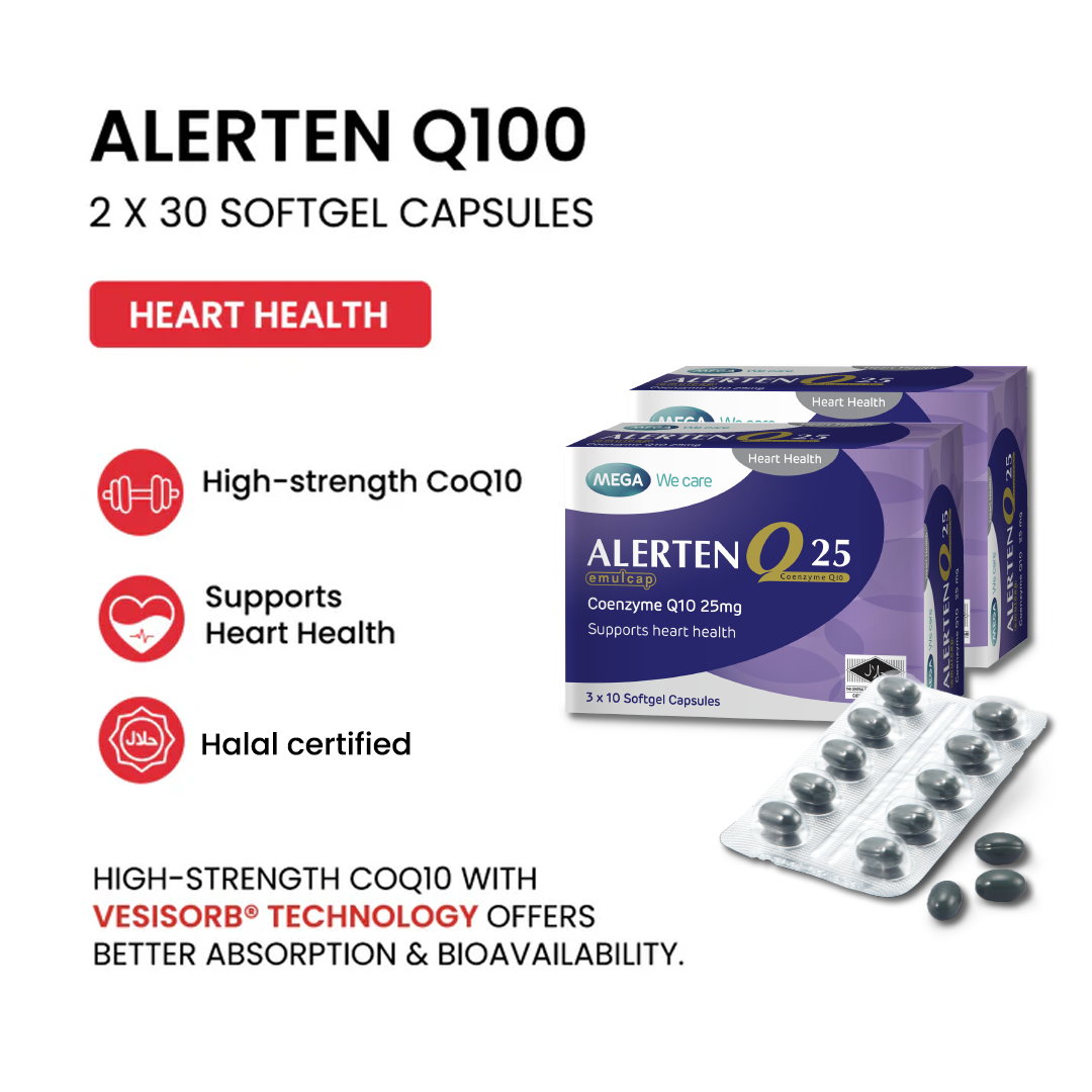 MEGA WE CARE Alerten Q100 Emulcap [ 2 x 30 capsules ]