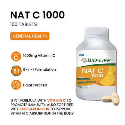 BiO-LiFE Nat C 1000mg [ 150 tablets ]