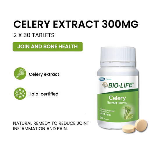 BiO-LiFE Celery Extract 300mg [ 2 x 30 tablets ]