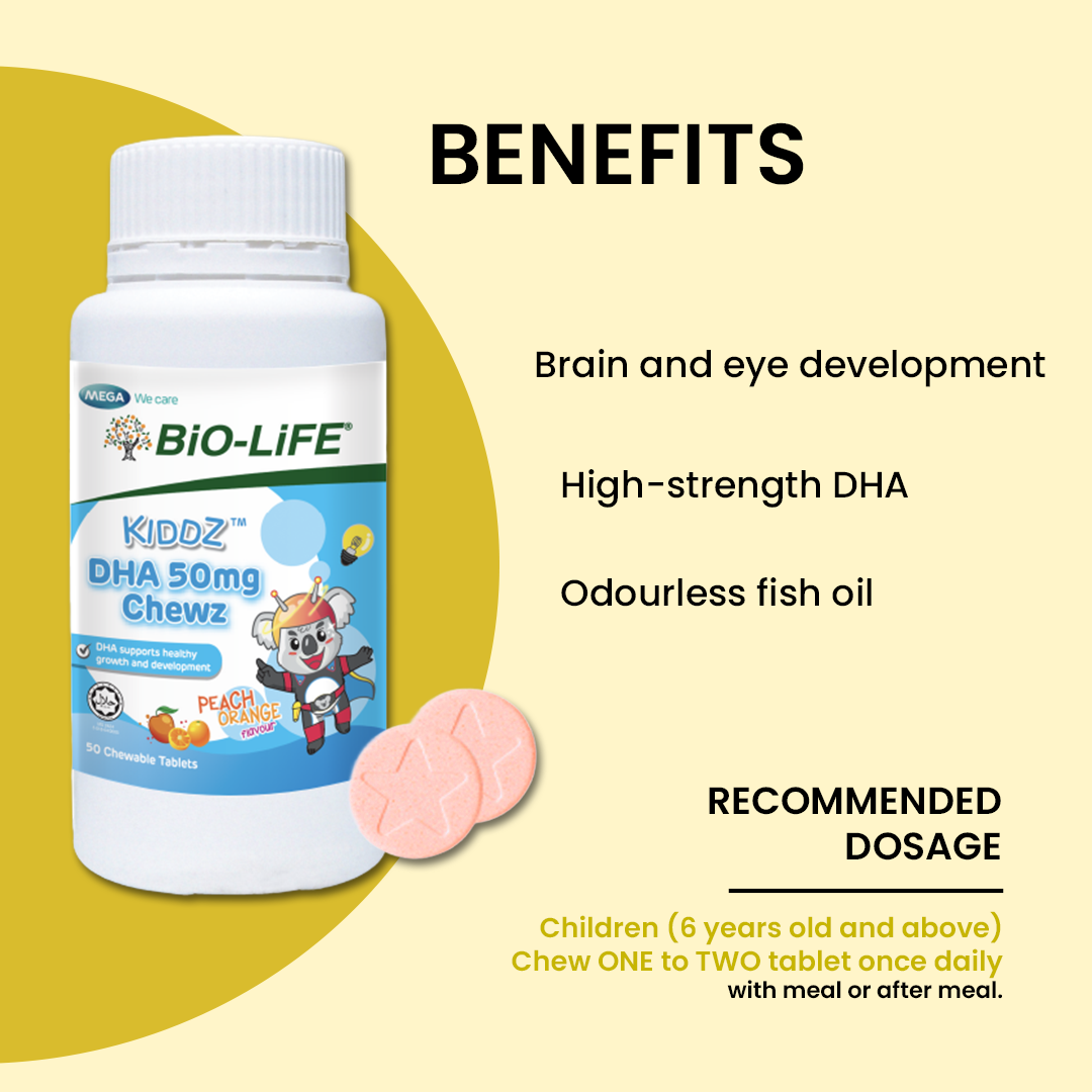 BiO-LiFE KIDDZ™  DHA 50mg Chewz [ 50 gummies ]