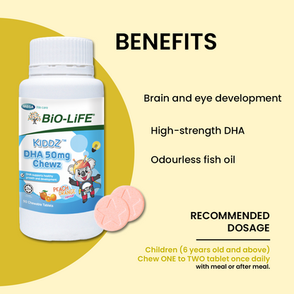 BiO-LiFE KIDDZ™  DHA 50mg Chewz [ 50 gummies ]