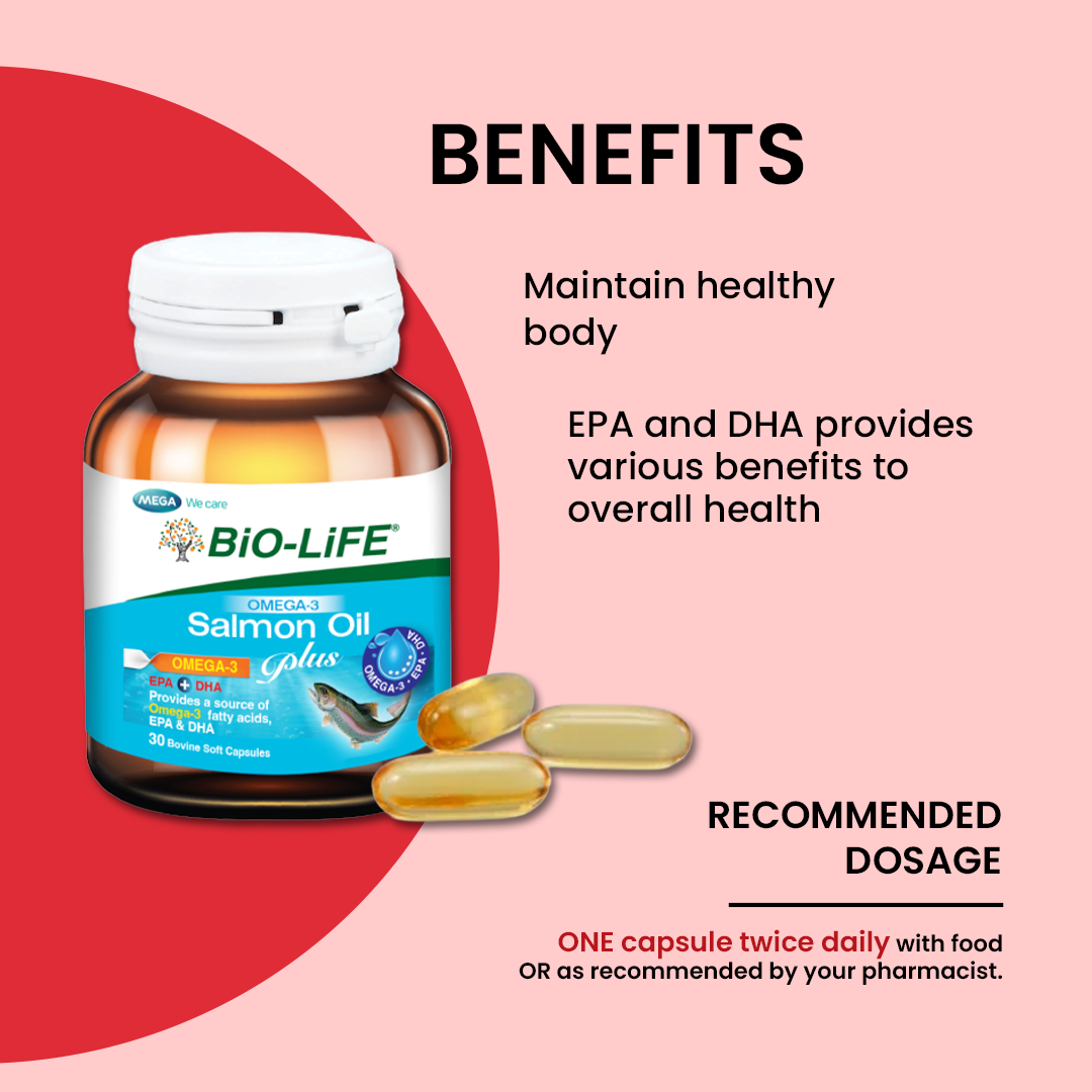 BiO-LiFE Omega-3 Salmon Oil Plus [ 30 capsules ]