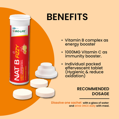 BiO-LiFE Nat B Fizzy [ 3 x 10 tablets ]