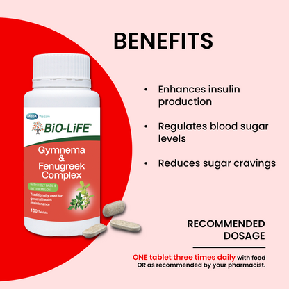 BiO-LiFE Gymnema & Fenugreek Complex [ 100 tablets ]