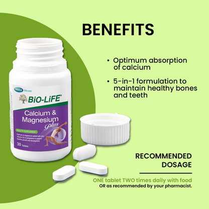 BiO-LiFE Calcium & Magnesium Plus [ 30 tablets ]