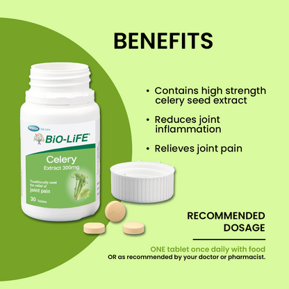 BiO-LiFE Celery Extract 300mg [ 2 x 30 tablets ]
