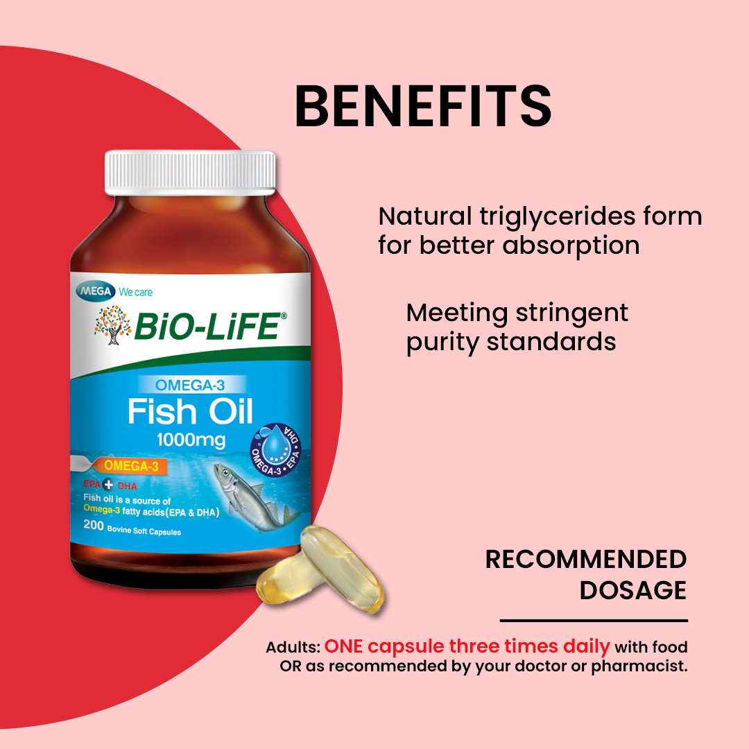 BiO-LiFE Omega-3 Fish Oil 1000mg [ 2 x 200 capsules ]
