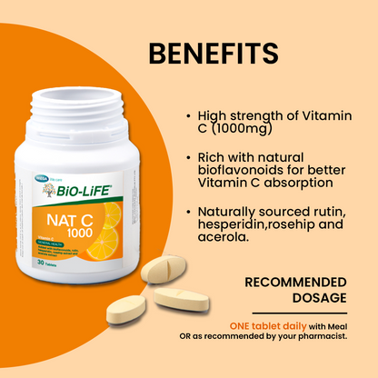 BiO-LiFE Nat C 1000mg [ 30 tablets ]