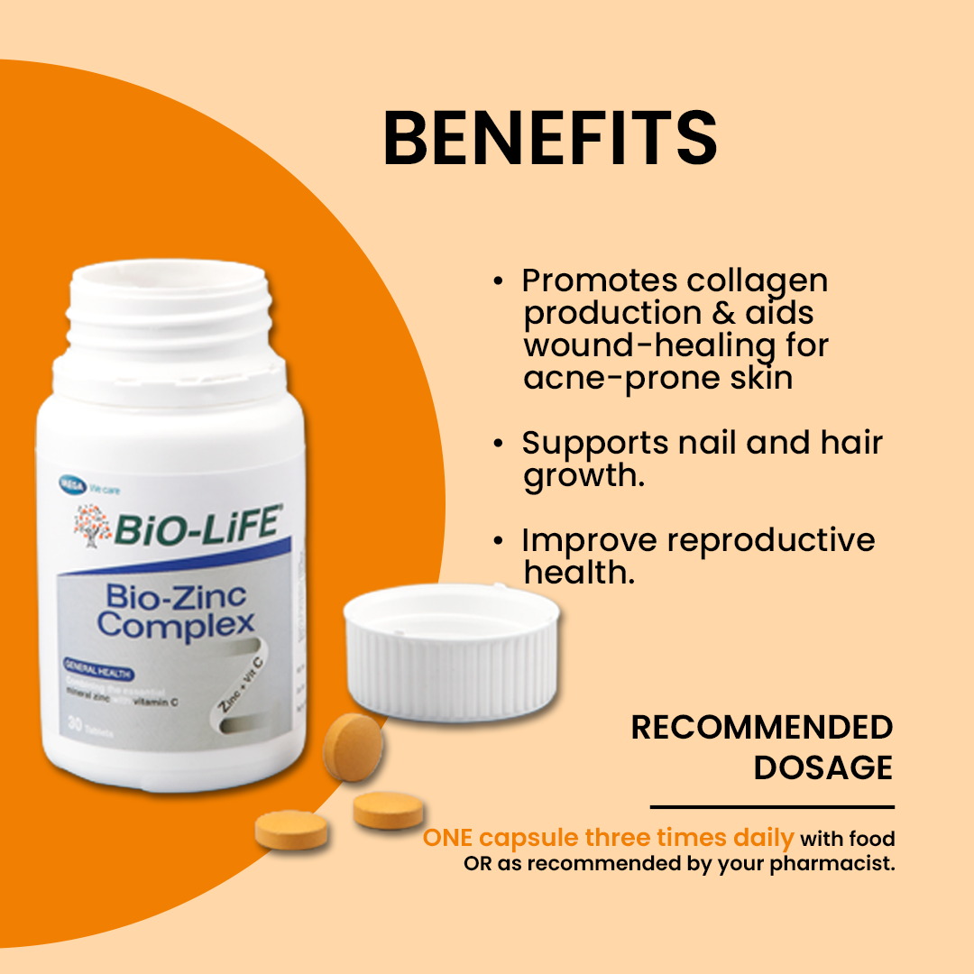 BiO-LiFE Bio-Zinc Complex [ 30 tablets ]