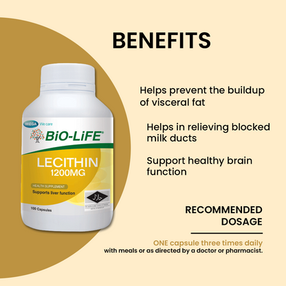 BiO-LiFE Lecithin 1200mg [ 100 capsules ]