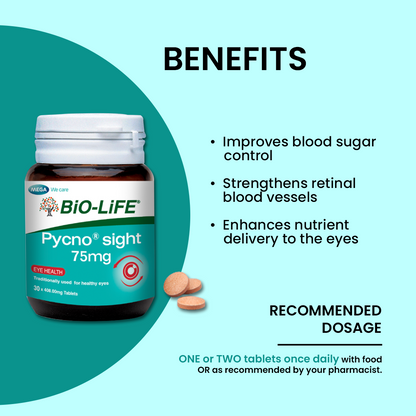 BiO-LiFE Pycnosight 75mg 30 tablets (EXPIRY DATE FEB 2027)