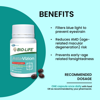 BiO-LiFE Asta-Vizion 30 capsules (EXPIRY DATE NOV 2026)