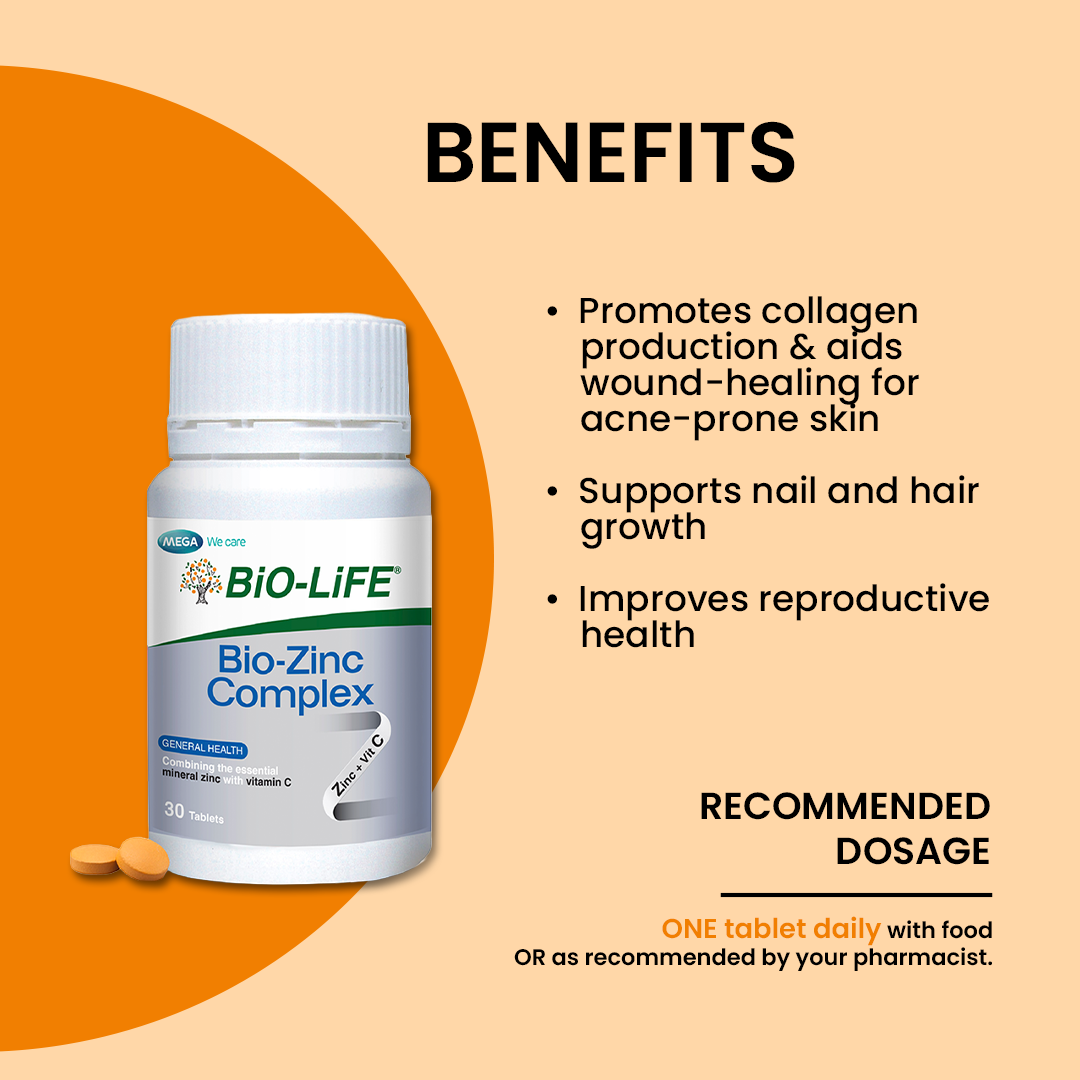 BiO-LiFE Bio-Zinc Complex [ 30 tablets ]