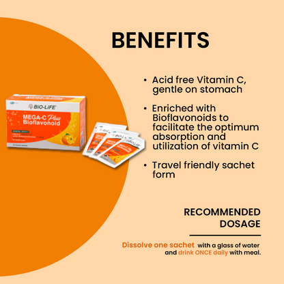 BiO-LiFE Mega C Plus Bioflavonoid [ 30 sachets ]