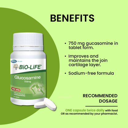 BiO-LiFE Glucosamine 750mg [ 30 tablets ]