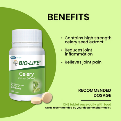 BiO-LiFE Celery Extract 300mg [ 2 x 30 tablets ]