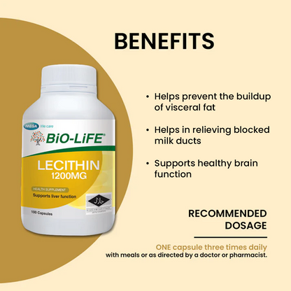 BiO-LiFE Lecithin 1200mg [ 100 capsules ]