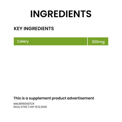 BiO-LiFE Celery Extract 300mg [ 2 x 30 tablets ]