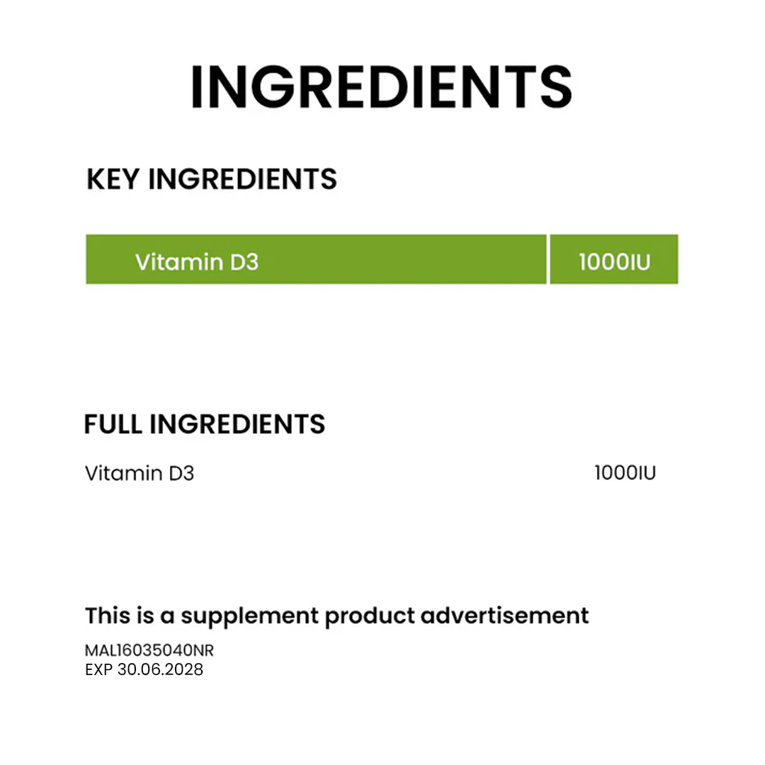 BiO-LiFE Vita D3 1000 [ 2 x 60 tablets ]